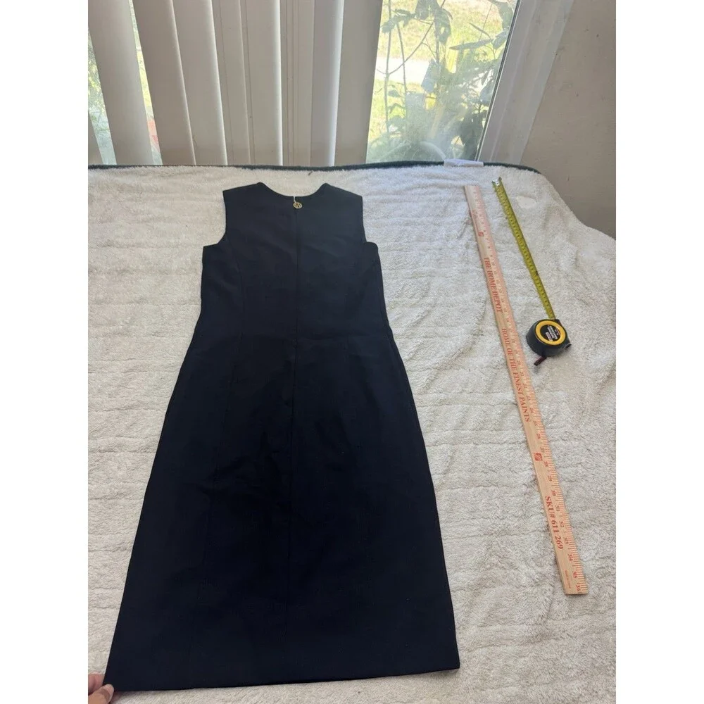 Tory Burch Women’s Size 2 Black Sleeveless Wool Blend Sheath Dress Career